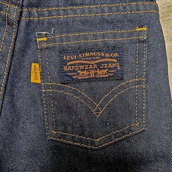 Vintage Levis Bootcut Orange Tab Jeans Toddler Boy Girl 2T Dark Wash Blue 1970s - Picture 4 of 10